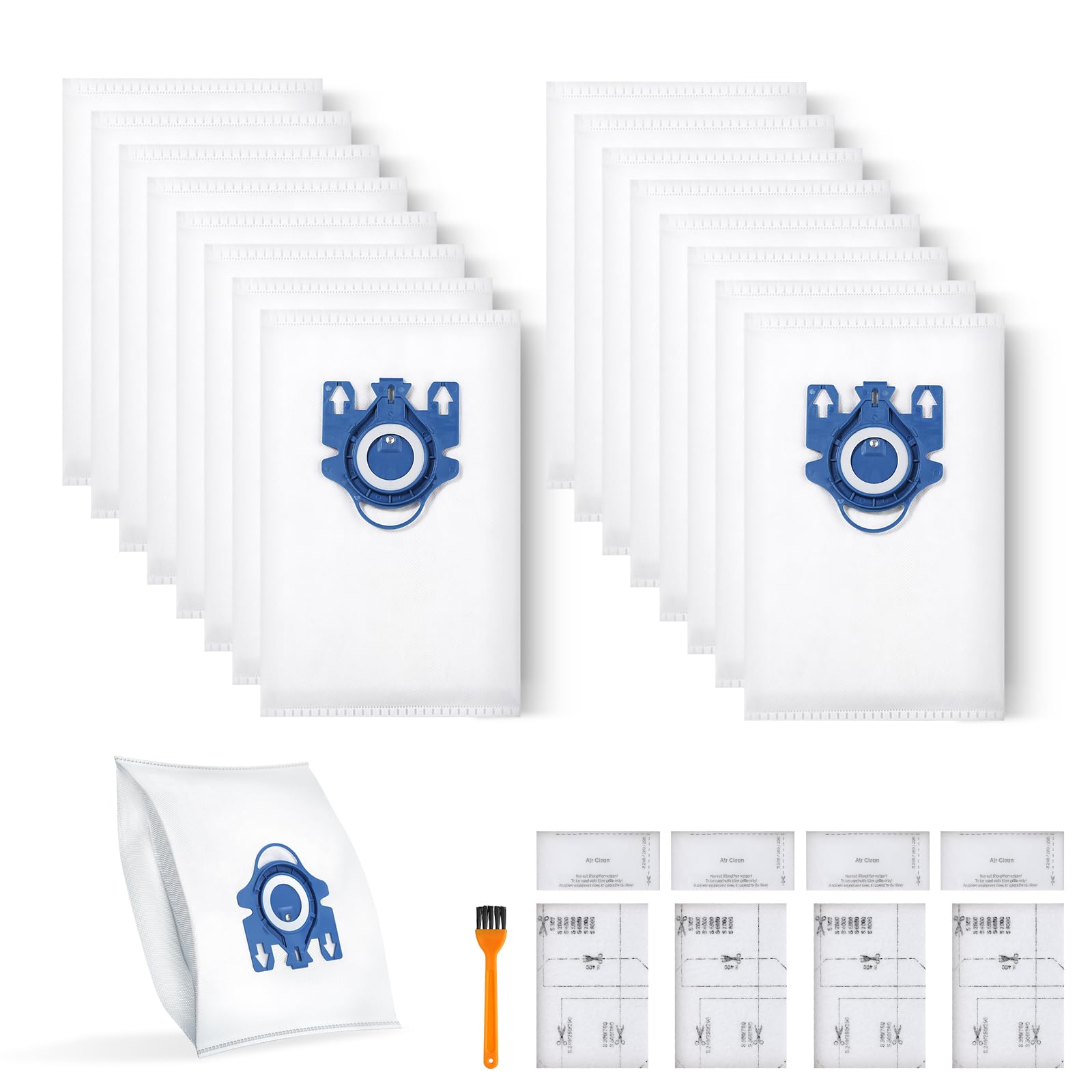 Photo 1 of 16 Pack 3D Dust Bags, Compatible with Miele GN Vacuum Bags, Replacement for Miele Classic C1 Complete C1, C2, C3, S400i S600 S2 S5 S8 Series, with 4 MP Filters, 4 AC Filters