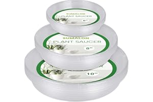 12 Pack 6/8/10 Inch Plant Saucer, Heavy Duty Clear Plastic Plant Tray, Durable Round Plant Pot Saucer, Planter Drip Trays for