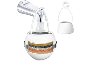 Beati Faucet Bath Filter for Tub Faucet,Bathtub Kinder Water Filter,Hard Water Softener,Remove 99% Contaminants,Lead,Chlorine and Fluoride - Improves Skin, Hair and Nails Condition, White, BTBF-051