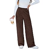 CUPSHE Women’s Knit Pants Wide Leg High Waist Casual Lounge Stretch Cozy Trousers Fall Winter