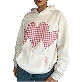 Yiulangde Cute Patchwork Hoodies for Teen Girls Women Y2k Graphic Embroidered Oversized Sweatshirt Preppy Clothes Hoodie Tops