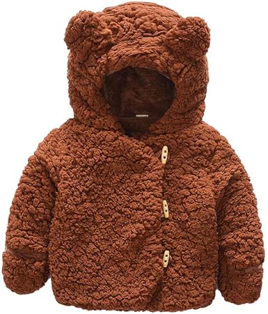 brown fuzzy jacket with hood