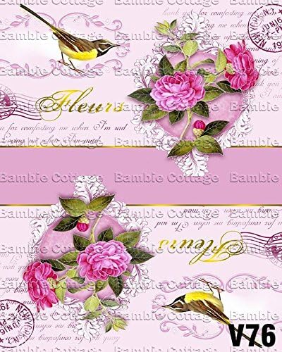 Decoupage Paper Pack (3 Sheets A4 / 8"x11") Vintage Flower Paper