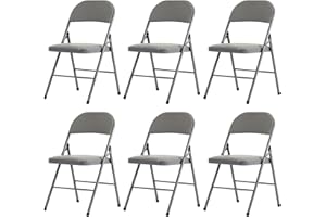susici 6 Pack Folding Chair with Padded Seats Plastic Folding Chairs Foldable Portable Stackable Commercial Chairs Seat with Steel Frame for Outdoor Indoor Events Office Wedding Party 330lbs Capacity