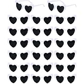 Roran Heart Sunglasses, 20 Pairs White Heart Shape Sunglasses, Vintage Style, Women's Party Favors for Wedding, Bachelorette Party Accessories