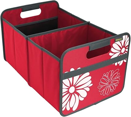 Caja plegable para el hogar, la oficina o para viajes., poliéster, Rojo/flores., Box