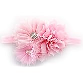 My Lello Shabby Fabric Flower Cluster Headbands Baby - Girls - Toddler Stretchy Elastic