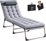 TRIOBLADE Heavy Duty Folding Sun Lounger 22mm Steel Frame 330lbs Grey view 1