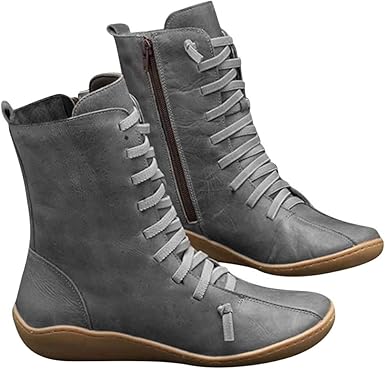 women's boots with laces and zipper
