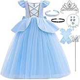 iTVTi Princess Cinderella Costume for Girls Kids Cosplay Dress Carnival Halloween Party Outfit