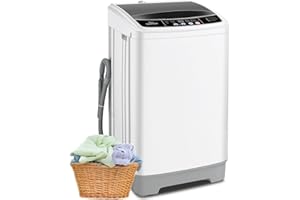 Nictemaw Portable Washing Machine 17.8 Lbs Capacity Portable Washer with Drain Pump, 2.4 Cu.ft Compact Laundry Washer with 10 Programs & 8 Water Levels, LED Display, Ideal for Apartment, Home, RV