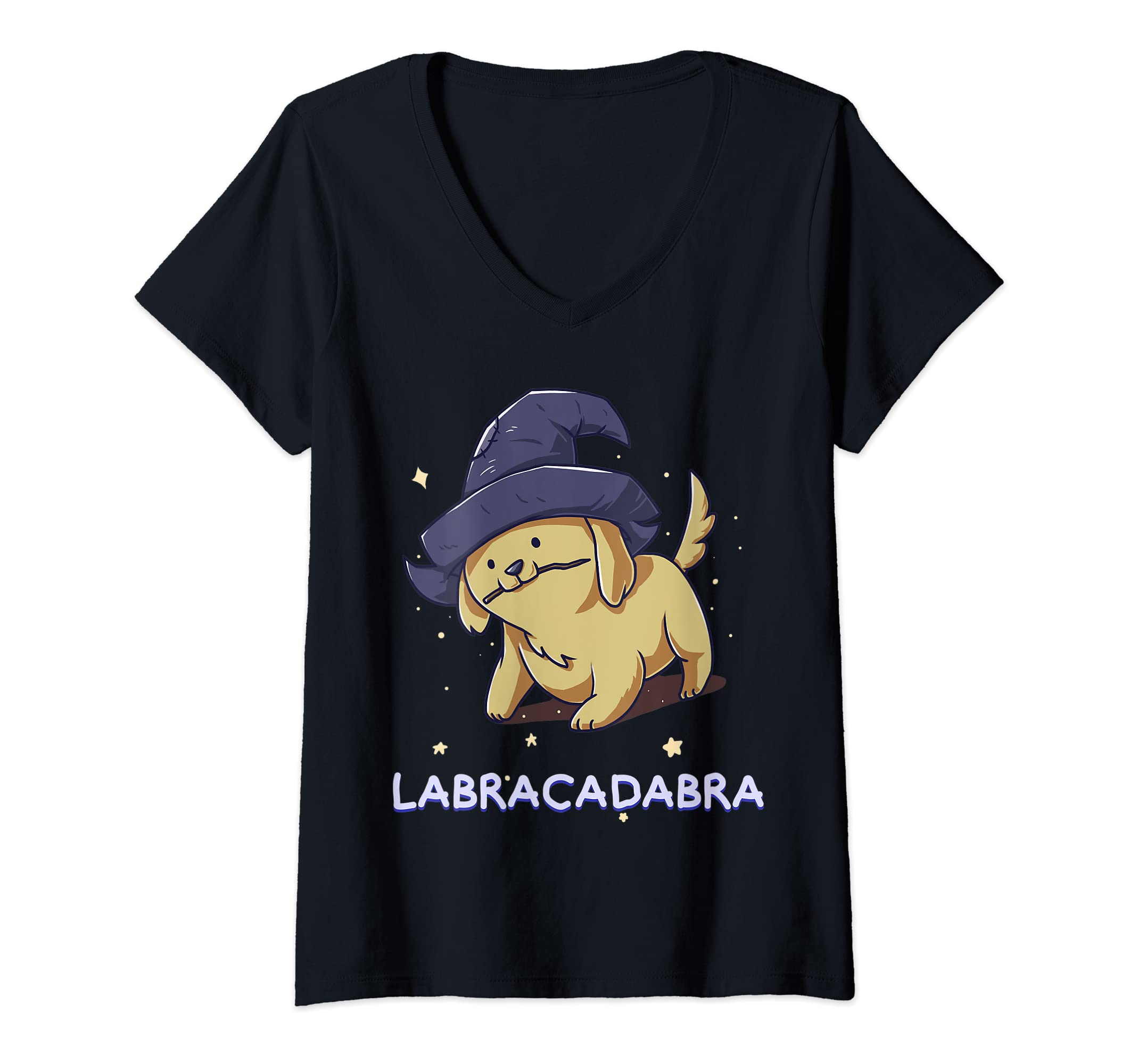 Womens Labracadabra Labrador Retriever Dog Owner Cute Puppy Spell V-Neck T-Shirt