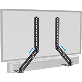 ELIVED Soundbar Mount, Sound Bar TV Bracket, for Mounting Above or Under TV, Fits Most Sound Bars Up to 15 Lbs, Tool-Free Kno