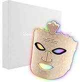 ANGAUSS Face Mask Light Therapy, 7 Color Red Light Therapy for Face, LED Facial Light Therapy Device, Rechargeable Cordless Skin Care Face Mask for Wrinkle Reduction, Gray