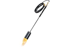 Ivation 500,00 BTU Propane Torch, Heavy Duty Weed Burner, Extra Long 10’ Hose, Adjustable Flame Control & Flint Ignitor, Outd