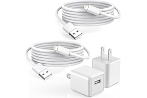 CURVOLOGYS iPhone Charger,2Pack 6FT USB Wall Charger Quick Charging USB iPhone Charger Cube Travel Plug Block with 6Foot Fast Charging Lightning Cable Cord for iPhone 14 13 12 11 Pro Max XS XR X 8 7 SE2022 iPad
