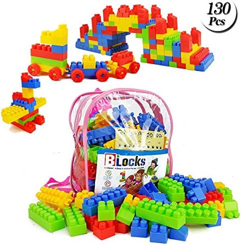 Building Blocks for Toddlers 130 Pcs Construction Blocks Bricks 3D Puzzles With Cute Backpack Kids Toy Set Gift Toys For Girls Boys Kids 3+