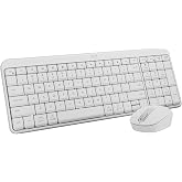 Logitech MK250 Compact Wireless Bluetooth Keyboard and Mouse Combo - White | Bluetooth connection only, compact keyboard with number pad, small ambidextrous M196 mouse with 3 non-customizable buttons