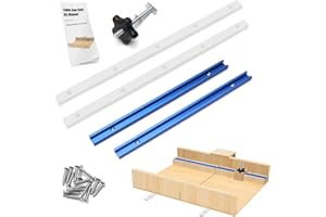 21PCS Table Saw Sled Kit, Luxiv Crosscut Sled Kit for Table Saw with 2 Aluminum T-Track, 2 UHMW Miter Bars, Knob and Screws