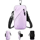 Prime Comfort Cell Phone Holder for Walking, Running, Arm Band for Phone, Cell Phone Purse, Cross Body Phone Bag, Phone Holster, Cell Phone Carrier for Men Women, Phone Pouch (Purple)