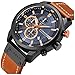 Mens Leather Strap Watches Stainless Steel Classic Casual Dress Waterproof Chronograph Date Analog Quartz Watch