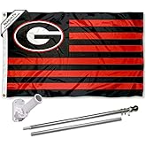 Georgia Bulldogs Nation Flag with Pole and Bracket Holder University Set