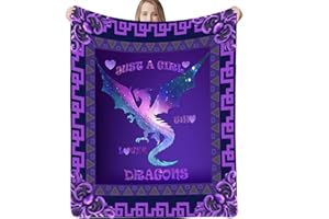 SHUIHAN Purple Dragon Throw Blanket Warm Ultra-Soft Flannel Blanket for Bed Couch Living Room Travel Outdoor Blankets for Kids Children Adults (51" x 59")