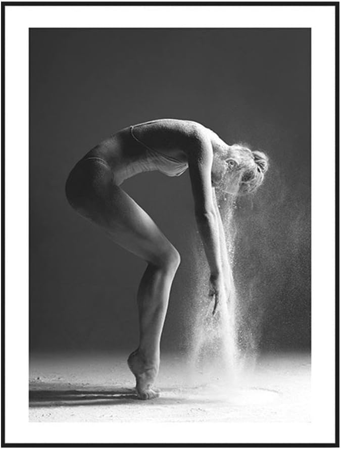 SunYueY Black and White Dancer Art Painting Decoration No Frame Cafe Shop Wall Ornament (40cm x 50cm)