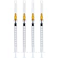 4 Pack 1ml Disposable Syringe with Needle 25Ga 1.0 Inch, Individual Sterilized Wrapped