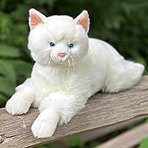 Auswella Plush Cat- Stuffed Animals Plush Cat- White