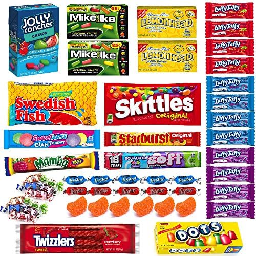 Ultimate Chewy Candy Bundle - 51 Packages of Candy - Over 15 Different Varieties of Candy (Including Skittles, Starburst, Twizzlers, Laffy Taffy &amp; More)
