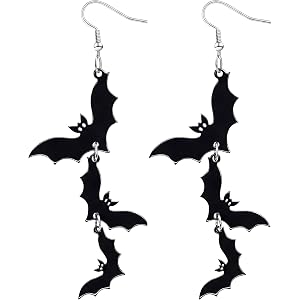 Kwanttiu Halloween Bat Earrings for Women Accessories Witch Earrings