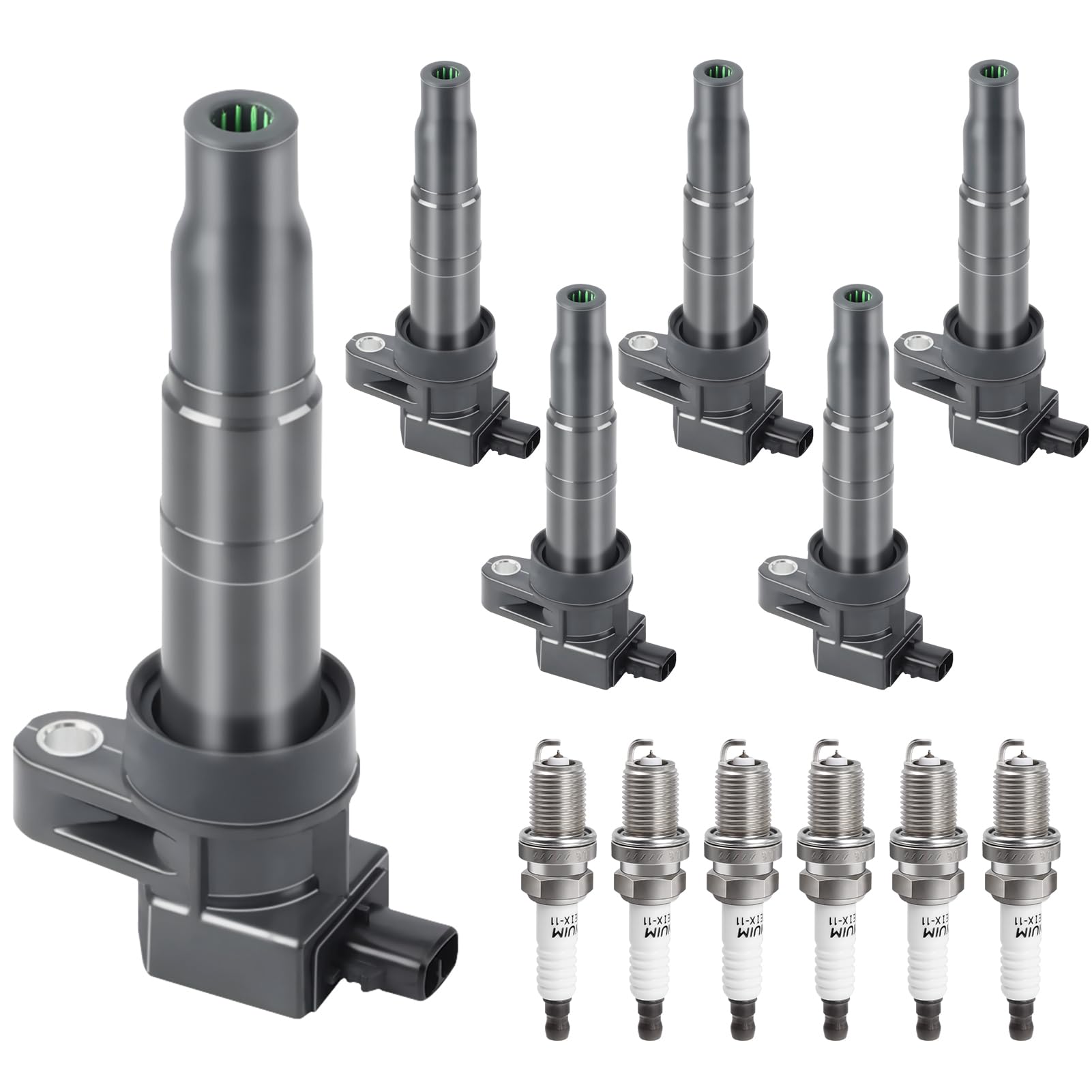 Photo 1 of Ignition Coil Pack Spark Plug fit for V6 2.4 3.3 Hyundai Sonata Azera Veracruz, Kia Sedona Kia Sorento 2006 2007 2008 2009 2010, UF546, Set of 6