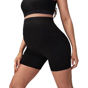 Maternity Biker Shorts Cotton Workout Leggings with Belly Support Summer Pregnancy Clothes for Women Athletic Wear