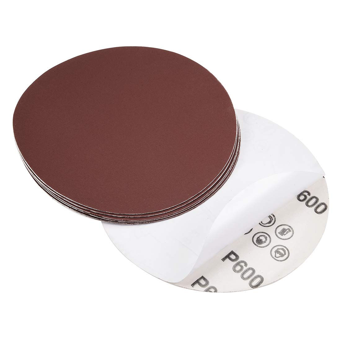 sourcing map 6" PSA Sanding Discs 600 Grit Aluminum Oxide Sandpaper for Random Orbit Sander Wood Metal Dry Polishing 10pcs