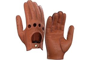 Harssidanzar Mens Deerskin Leather Driving Gloves Motorcycle Gloves for Men Unlined