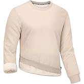 Gihuo Mens Sherpa Lined Sweatshirt Fleece Crewneck Sweatshirts Winter Warm Pullover