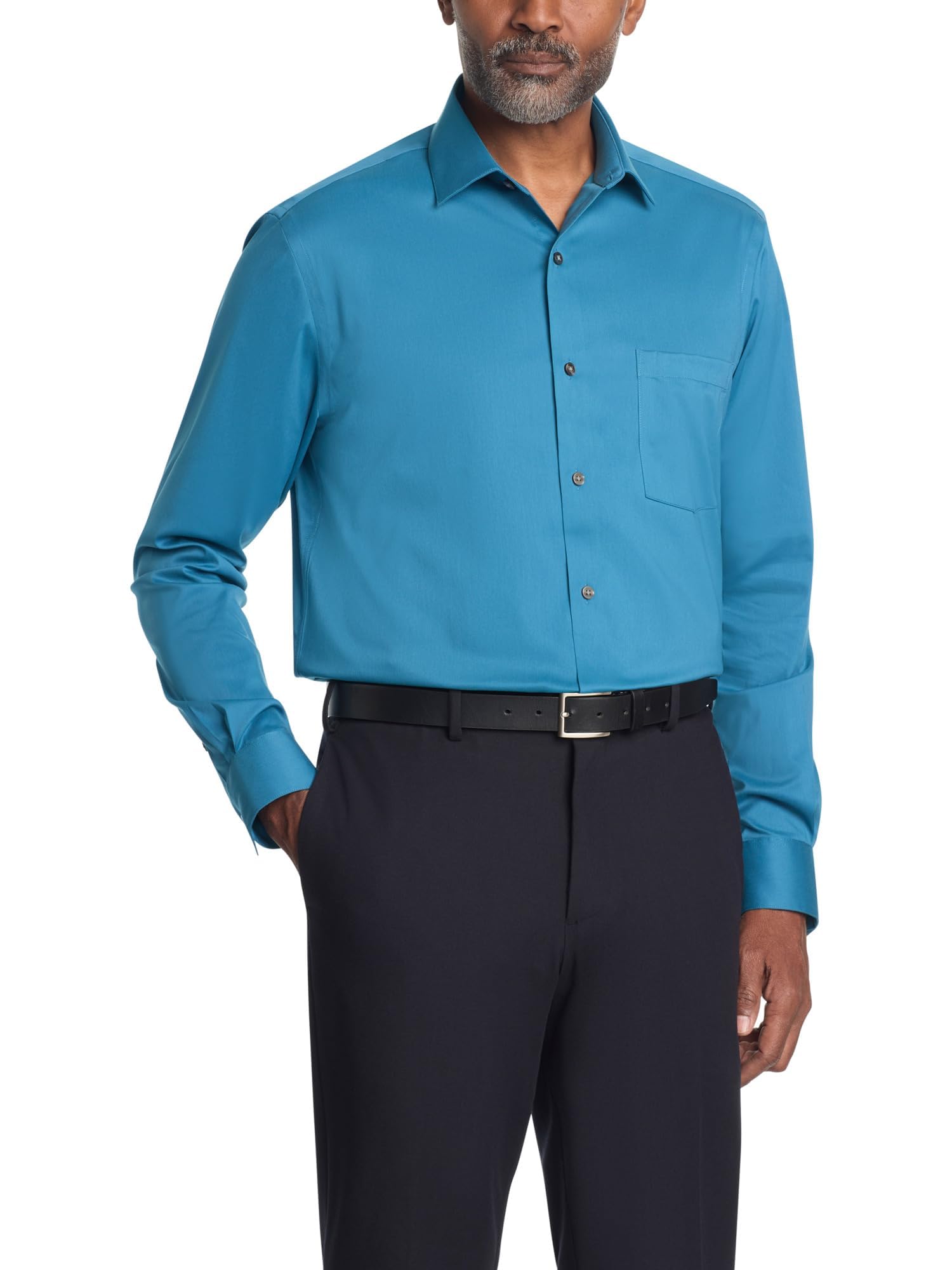 Van Heusen Men's Dress Shirt Regular Fit Ultra Wrinkle Free Flex Collar Stretch Solid Image