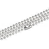 CleverDelights 2.4mm Silver Ball Chain Necklaces - 50 Pack - 24 Inch Length - Craft Jewelry Iron Chains - Bulk Pack