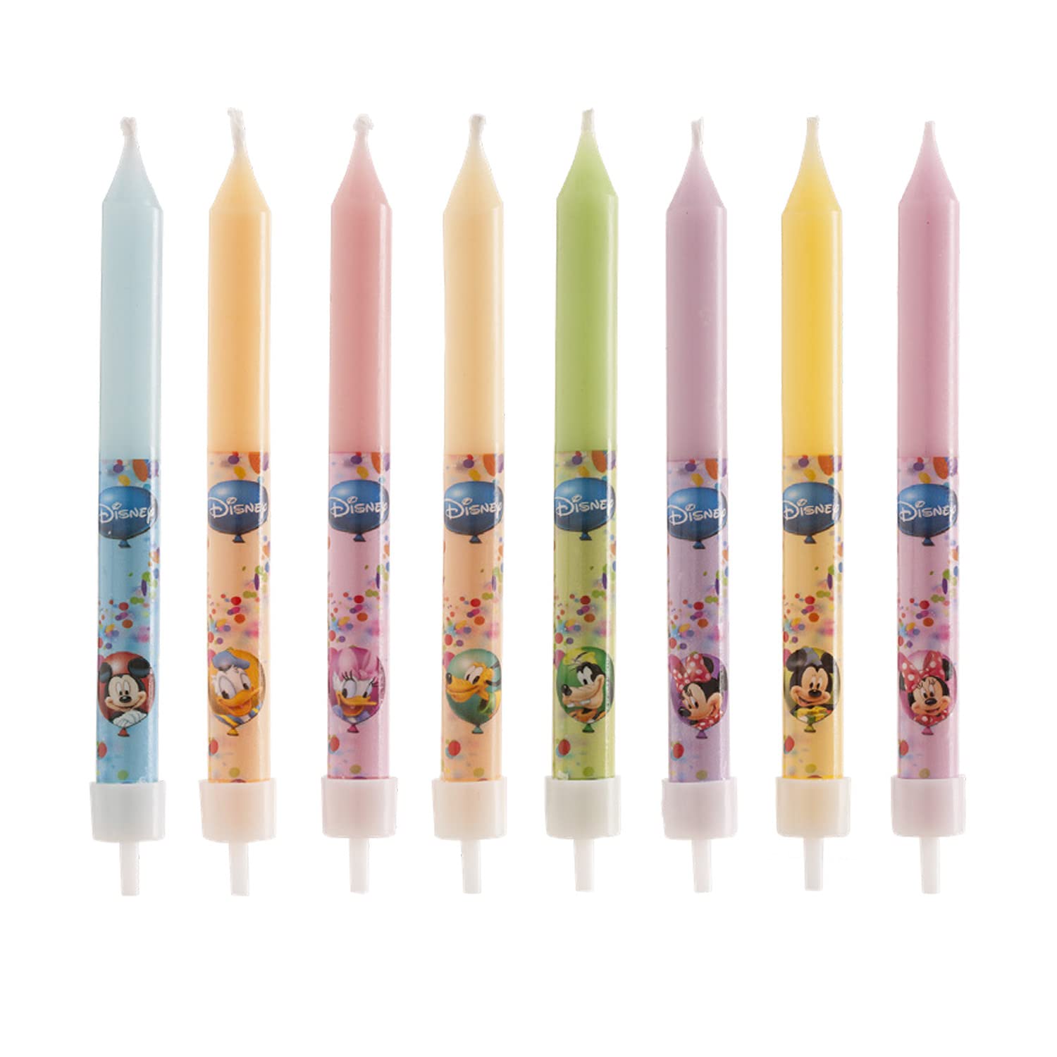 Dekora - Set of 3D Birthday Candles Mickey & Friends for Children's Cakes - 8 Candles Decorative Birthday Candle