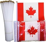 BigTree 50 Mini Canadian Flags on Sticks for Party & Events view 8