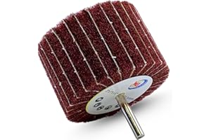 WA GRINDER WA 3" inch Interleaf Flap Wheel with 1/4" Shank, Red Medium 3"x2"x1/4", Mounted Flap Wheels Sander for Drill/Die Grinder, Remove Rust and Polish, Metal/Wood Working