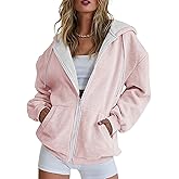 MARSVOVO Fashion Classic Graphic Hoodies for Women Zip Up Hooded Funny Sweatshirts Spring Fall Cute Tops