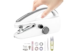 SNOWVOICE Handheld Sewing Machine,Two dear,Mini sewing machine,Easy to Use and Fast Stitch Suitable for Clothes,Fabrics, DIY Home Travel Electric Handheld Sewing Machine for Beginners(Plum Gray)
