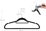 SONGMICS Velvet Hangers Set of 50 Coat Hangers with Tie Bar 360° Swivel Silver view 7