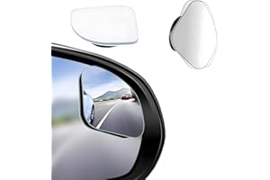 JUSTTOP 2PCS Fan Shaped Blind Spot Mirror, HD Glass Frameless Stick-On Convex Rear View Mirror, 360° Rotatable Wide Angle Ext