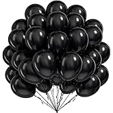 LAOREI Black Balloons, 50 PCS 12 Inch Matte Black Latex Balloons for Birthday Party Decoration, Wedding, Baby Shower, Anniversary, Holiday Decoration and Balloon Garland