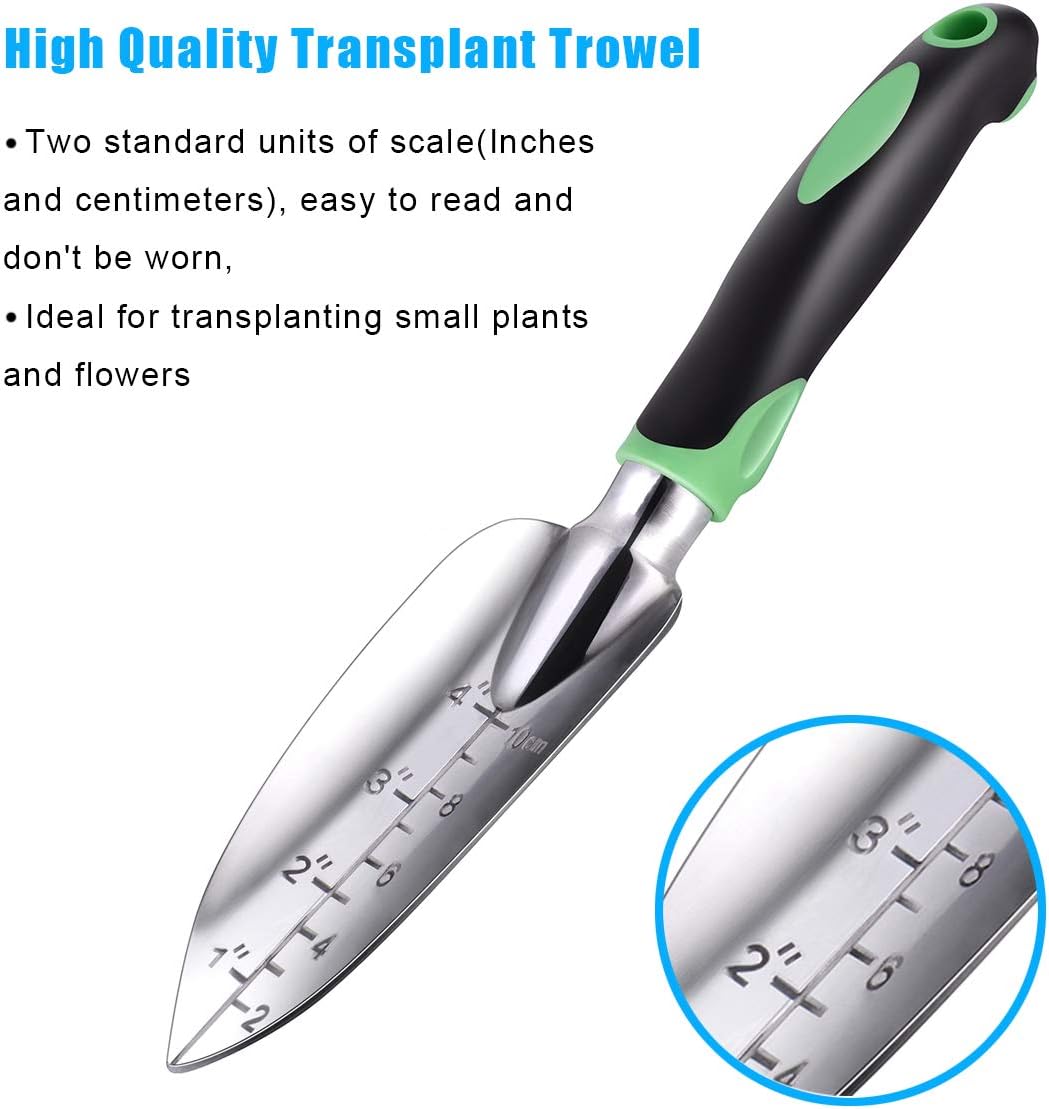 ZUZUAN Garden Tool Set, 3 Pack Garden Hand Shovels Aluminum Alloy Garden Trowels with Ergonomic Rubberized Non-Slip Grip, Included Trowel, Transplant Trowel and Cultivator Hand Rake : Garden & Outdoor