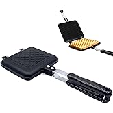 HningBuyox Sandwich Maker, Grilled Panini Maker Pan with Non-Stick Plates, Stovetop Toasted Sandwich Maker Press, Double Sided Aluminum Flip Cheese Maker Frying Pan for Home Kitchen Breakfast Camping