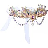 Fashey Fairy Crowns and Tiaras Purple Butterfly Elf Costume Sparkly Rhinestone Headpieces Festival Rave Costume Hair Accessories for Women